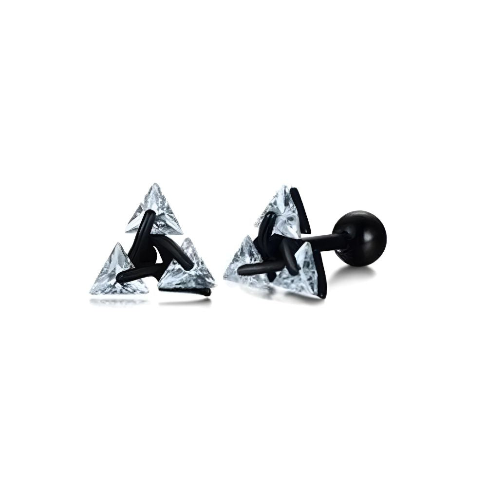 Triangle Crystal Zircon Stud Earrings